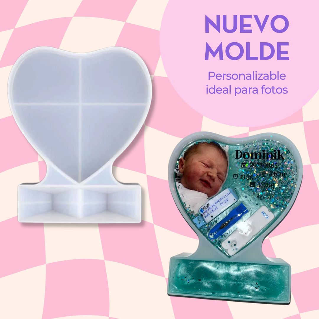 Molde Marco para Fotos Corazón