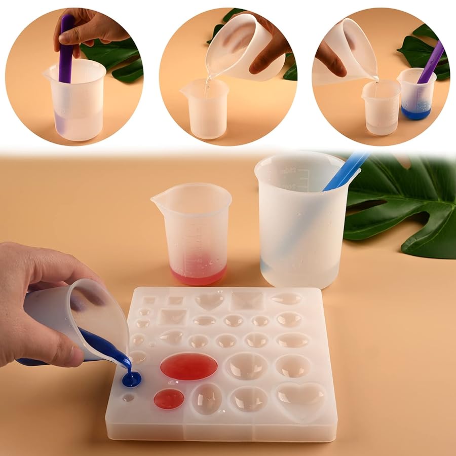 Set Mezclador Reutilizable de Silicona Para Resina