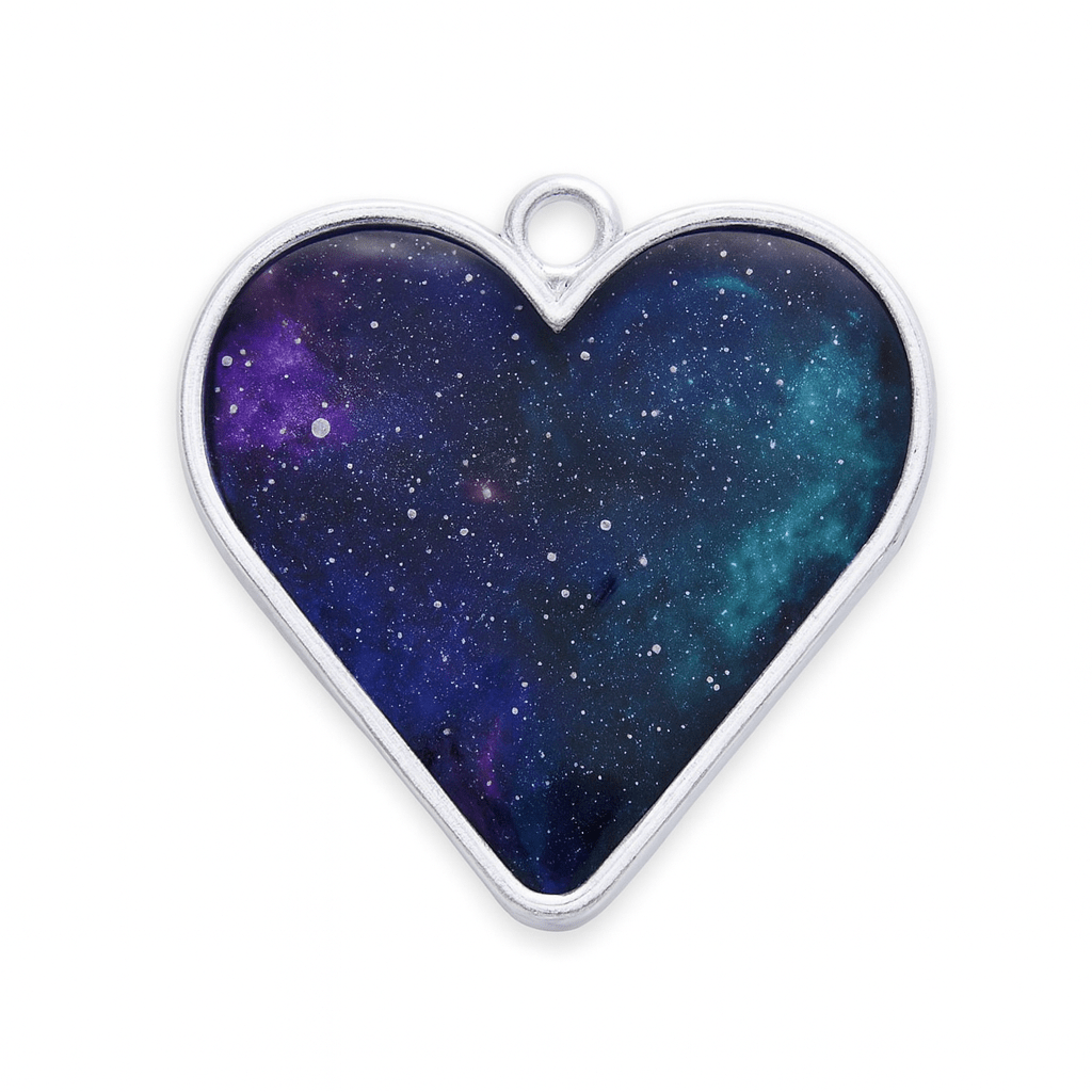 Bases de Corazón Plano Tono Plata 10 uds.