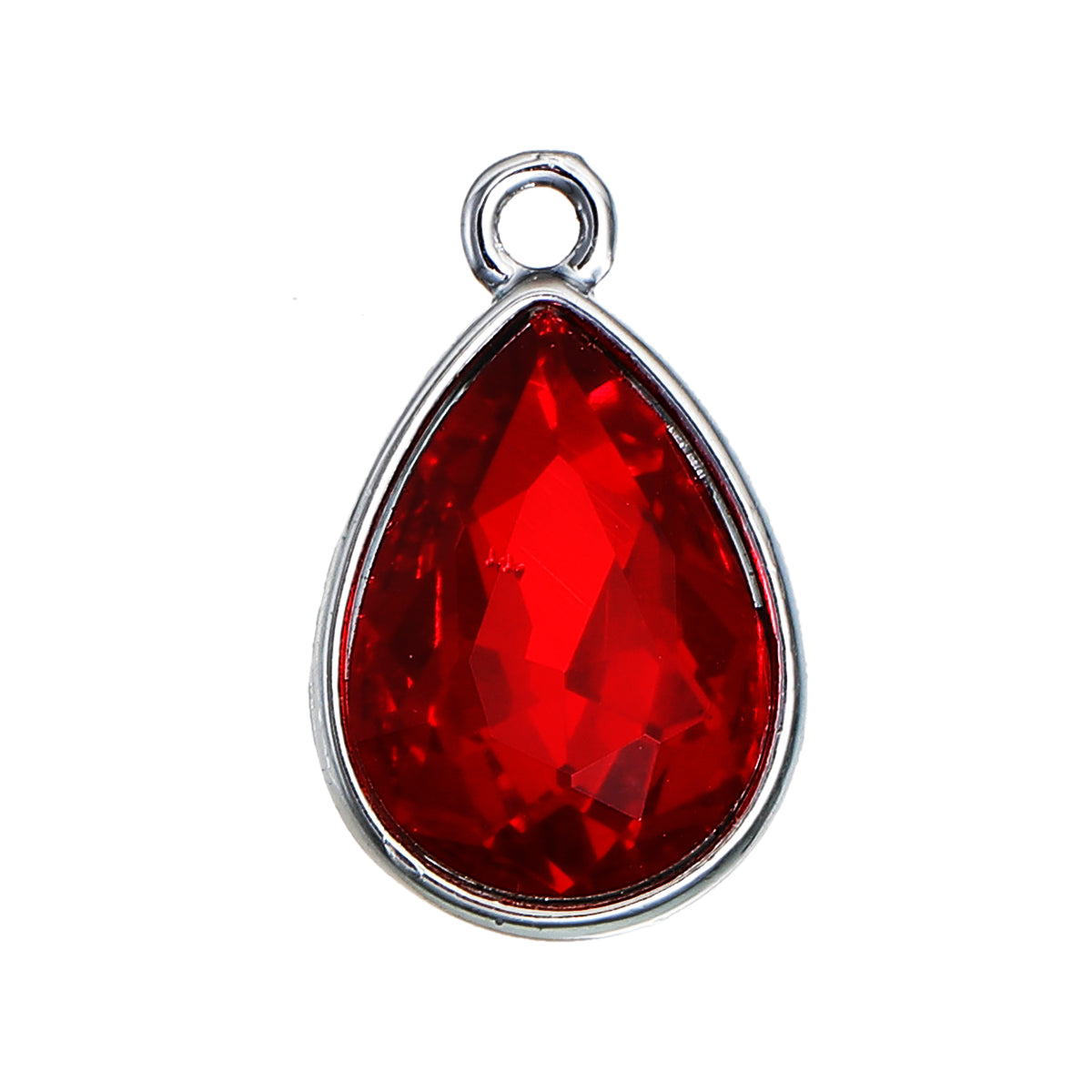 colgante de vidrio gota 5 unidades rojo