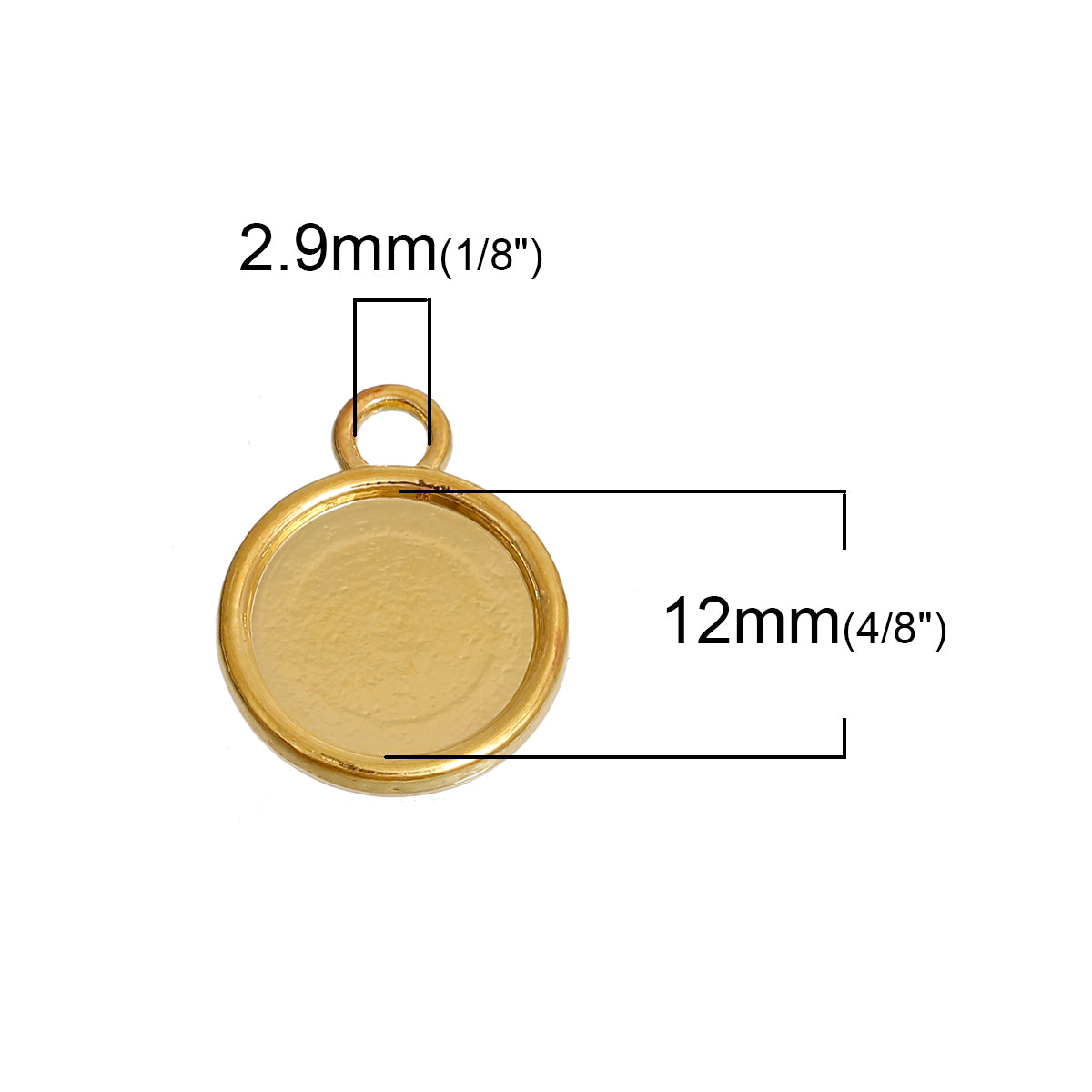 Bases de colgante mini redondo tono oro 5 unidades