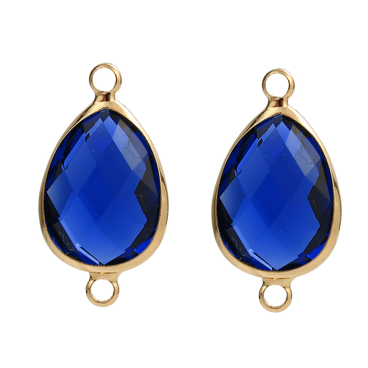 colgante de vidrio gota 5 unidades azul