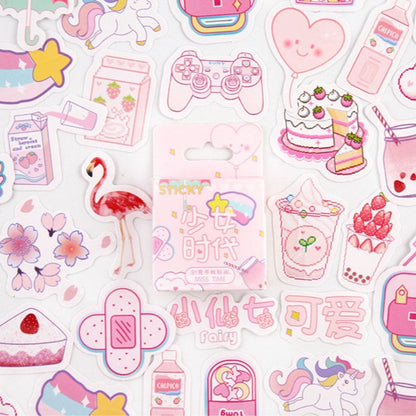 Set Stickers Kawaii Rosa Pastel