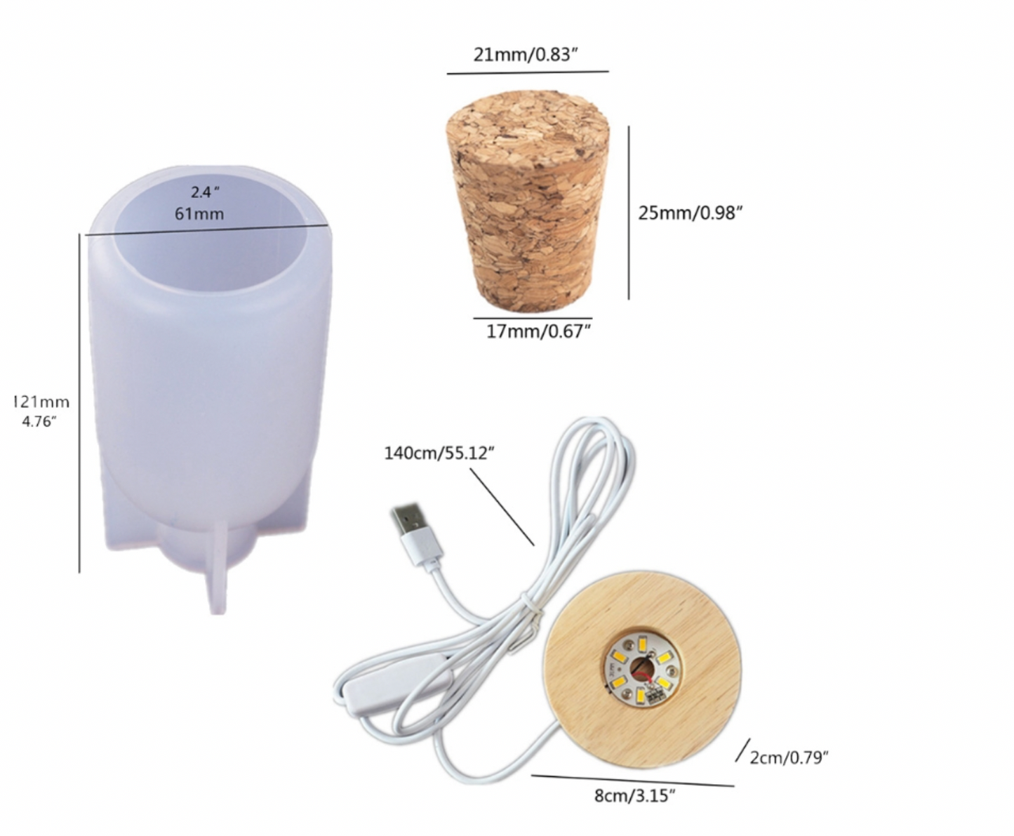 Nuevo! Set Lampara de Botella con circuito incluido (USB)