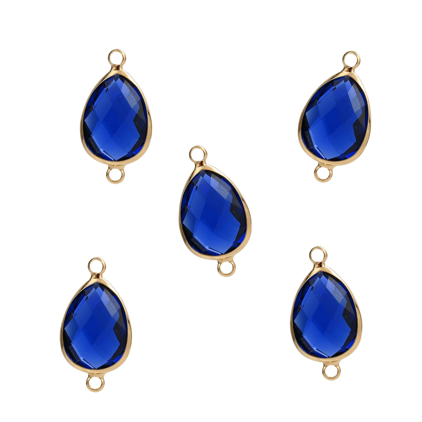 colgante de vidrio gota 5 unidades azul
