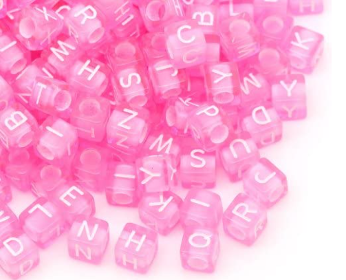 Cuentas de Letras Rosadas
