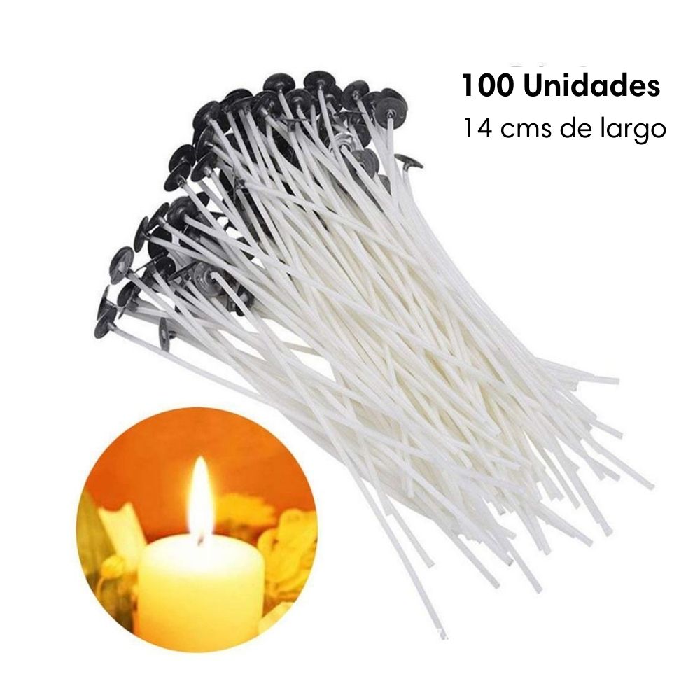 Mechas para Velas con Soporte de Aluminio 50 unidades