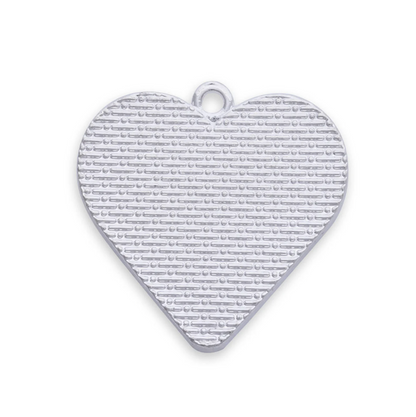 Bases de Corazón Plano Tono Plata 10 uds.