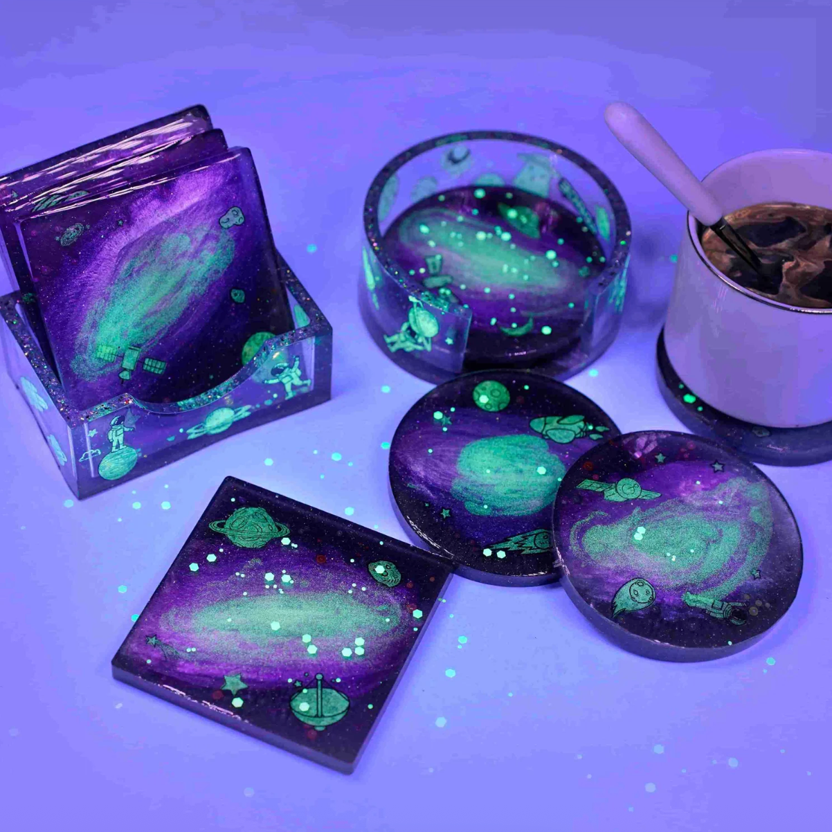 Set Moldes para Posavasos Redondos y Cuadrados