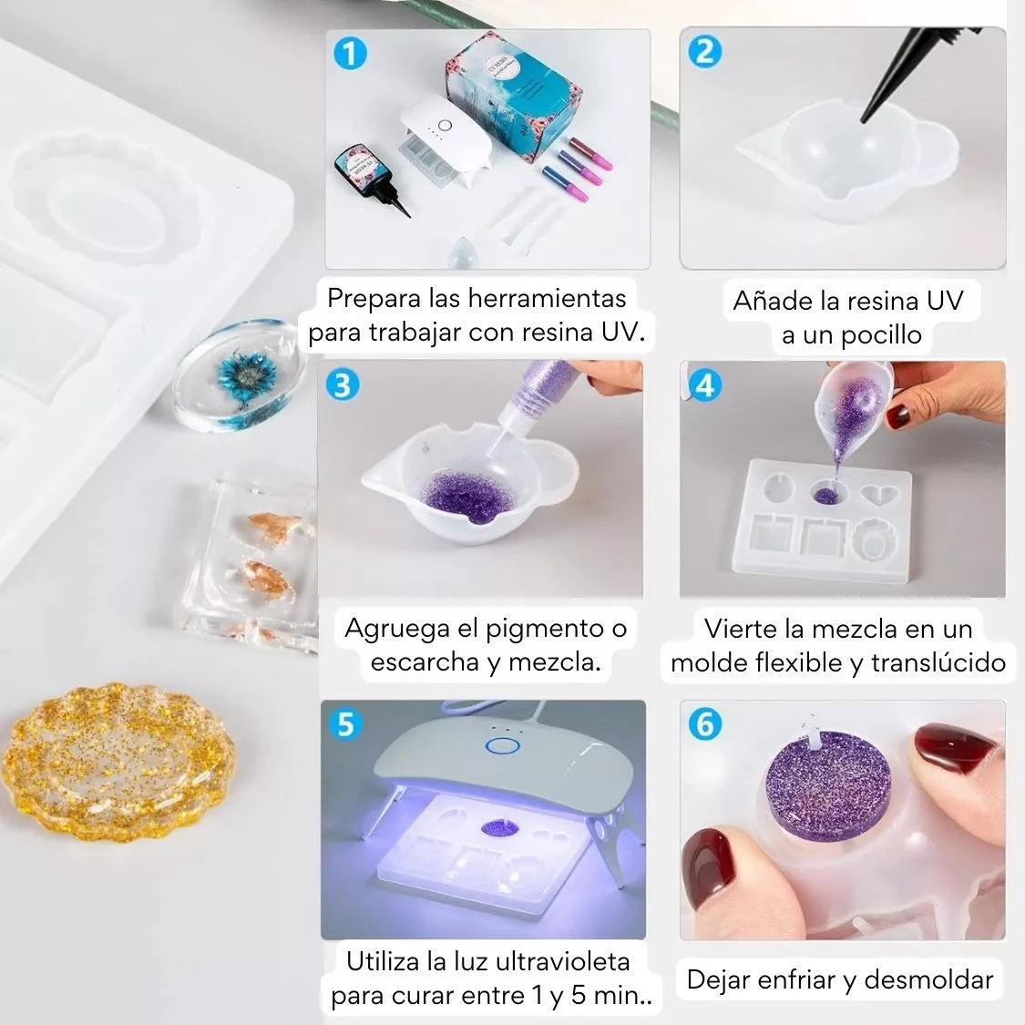 Resina UV Cristal 100 grs Secado Rápido