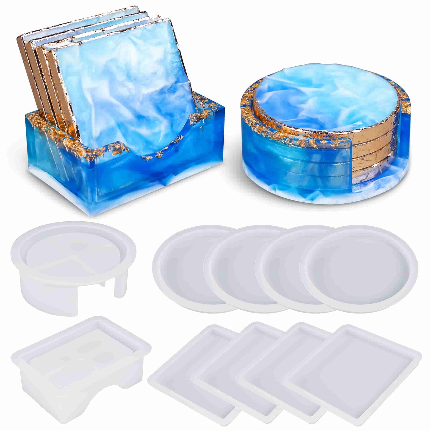 Set Moldes para Posavasos Redondos y Cuadrados