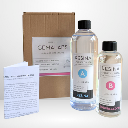 Resina Epóxica Cristal 750 gr. para Joyería, Manualidades y Maderas