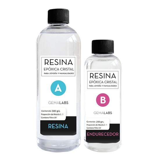 Resina Epóxica Cristal 750 gr. para Joyería, Manualidades y Maderas